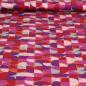 Preview: Viskose Druck geometrische Formen pink rot